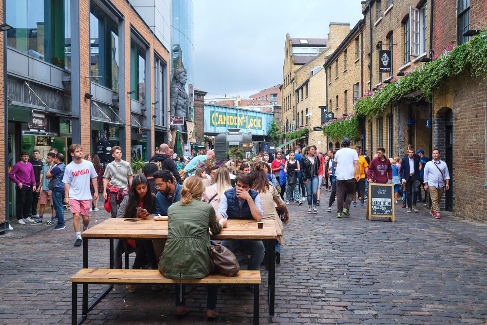 The Camden Town street market in London